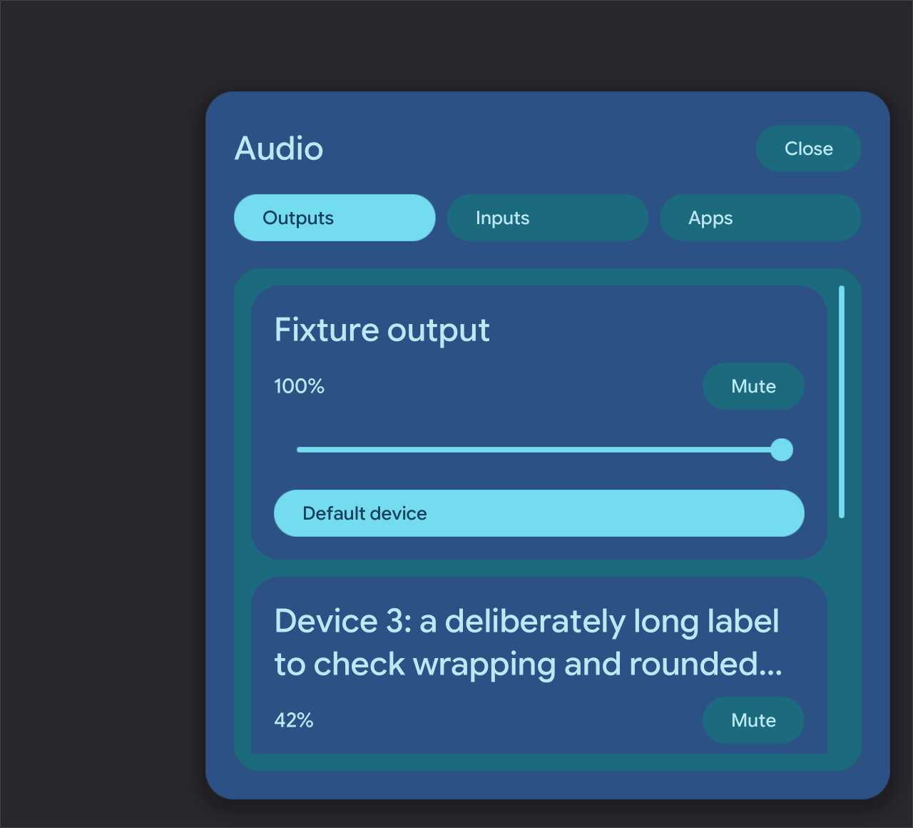 Audio production visual-test fixture